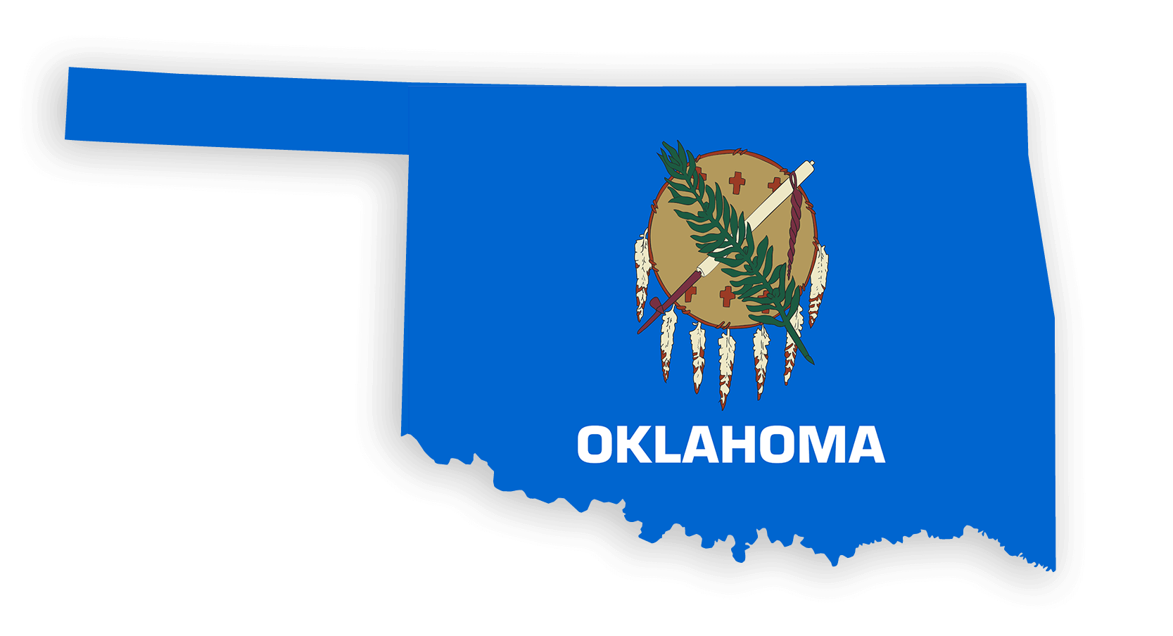 oklahoma state outline and flag