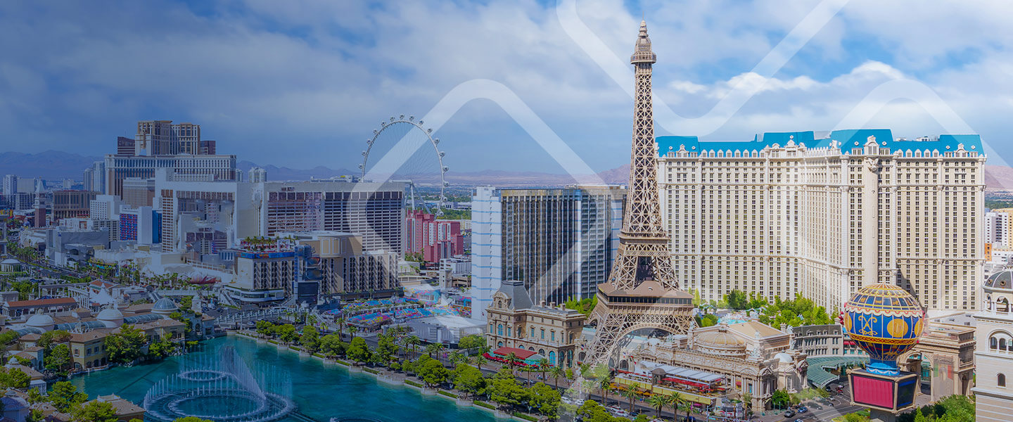 Aerial view of Las Vegas strip in Nevada.