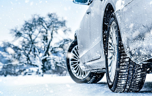 car tires in winter snow